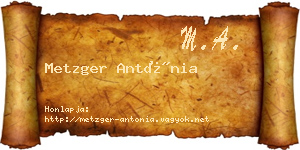 Metzger Antónia névjegykártya